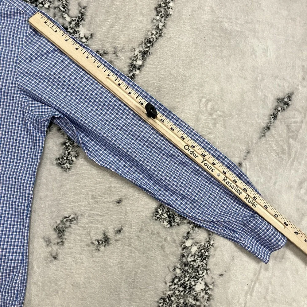 Polo Ralph‎ Lauren Custom Fit Blue Check Button Down Shirt Men's M